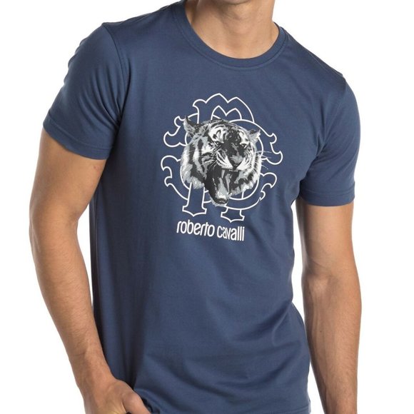 Roberto Cavalli Mens Tiger Graphic T-Shirt - Picture 1 of 2